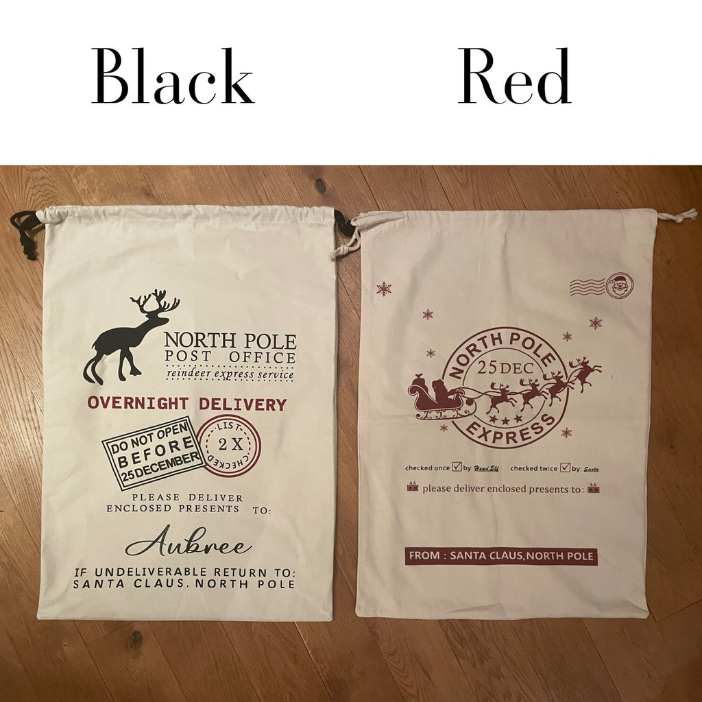 Santa sack personalised with name