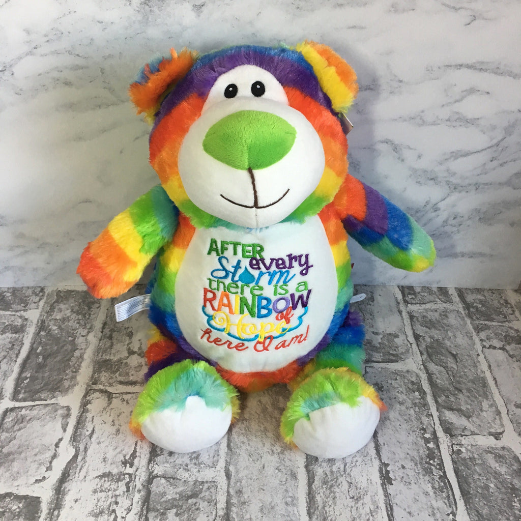 Rainbow bear personalised gift for rainbow baby