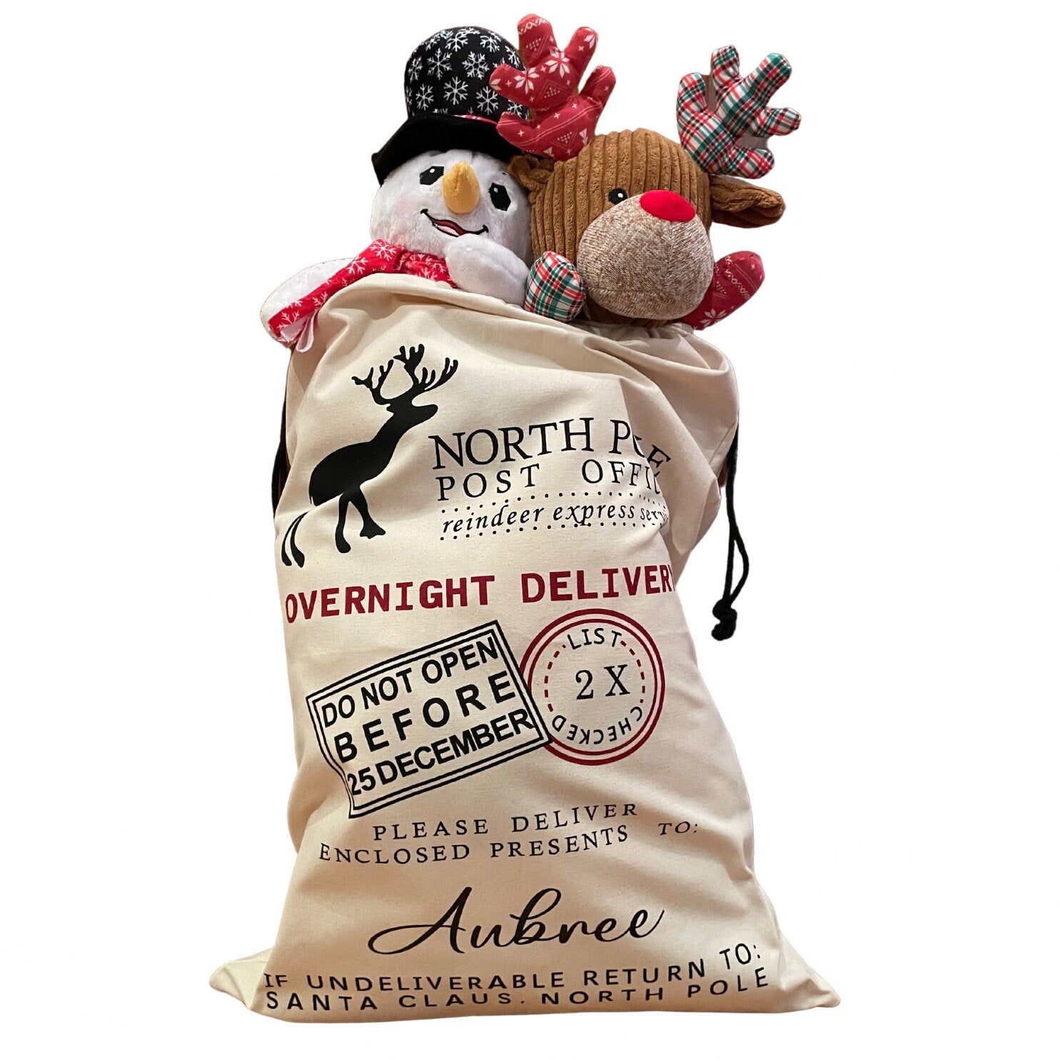 Santa sack personalised with name