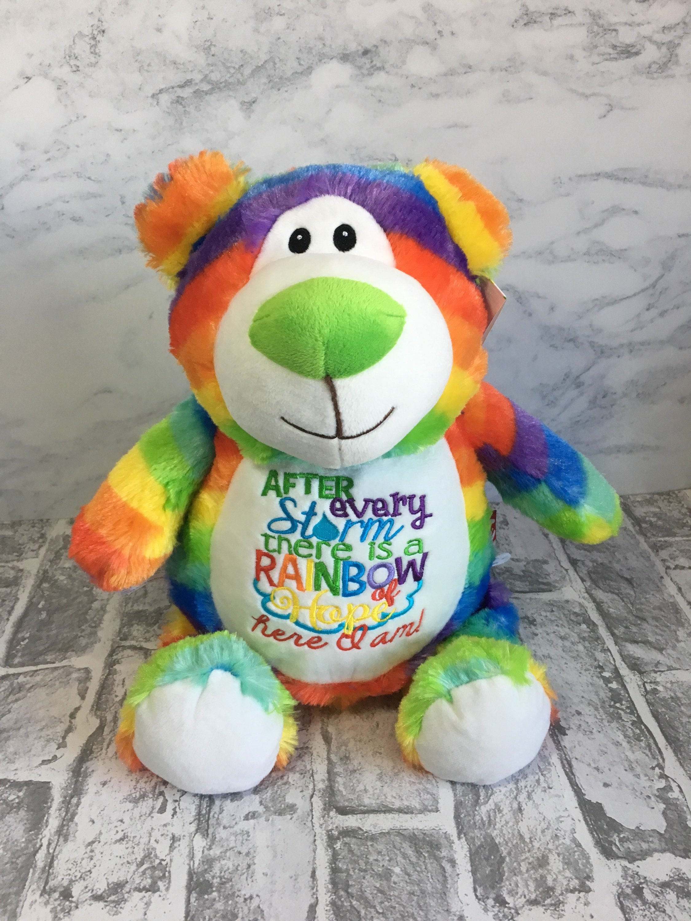 Rainbow bear personalised gift for rainbow baby