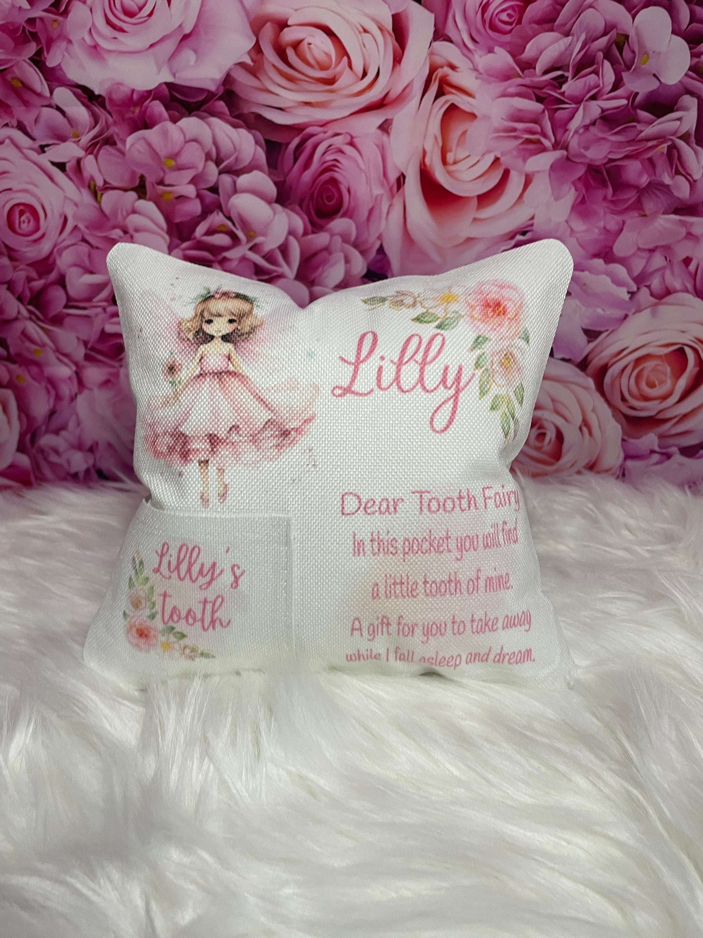 Tooth Fairy pillow personalised with name