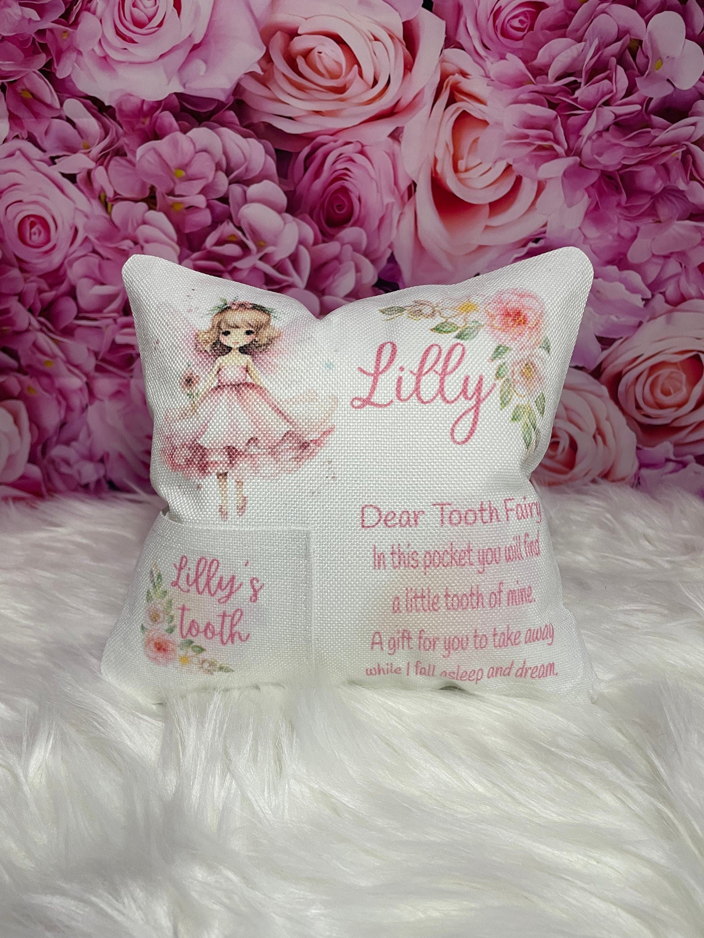 Tooth Fairy pillow personalised with name