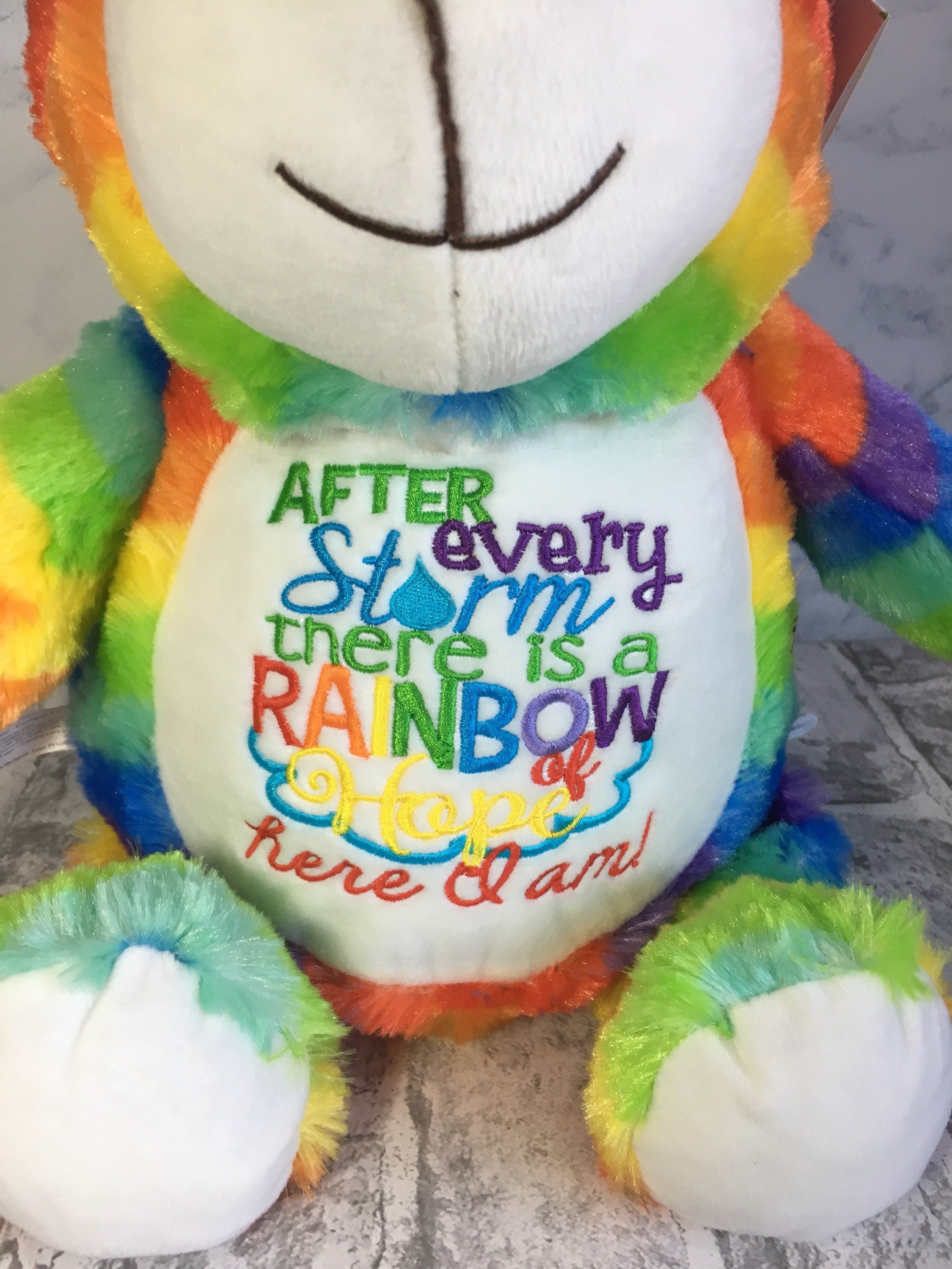 Rainbow bear personalised gift for rainbow baby