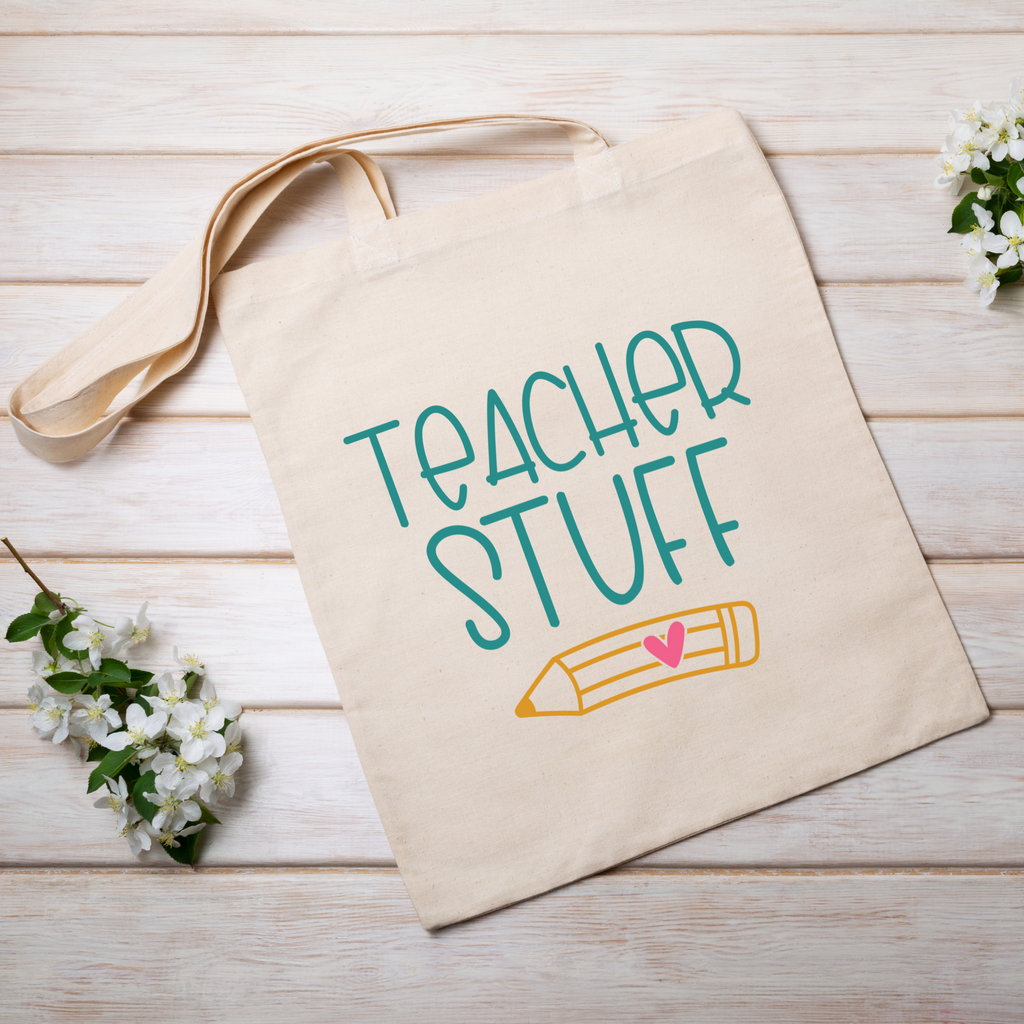 Teacher themed tote bag