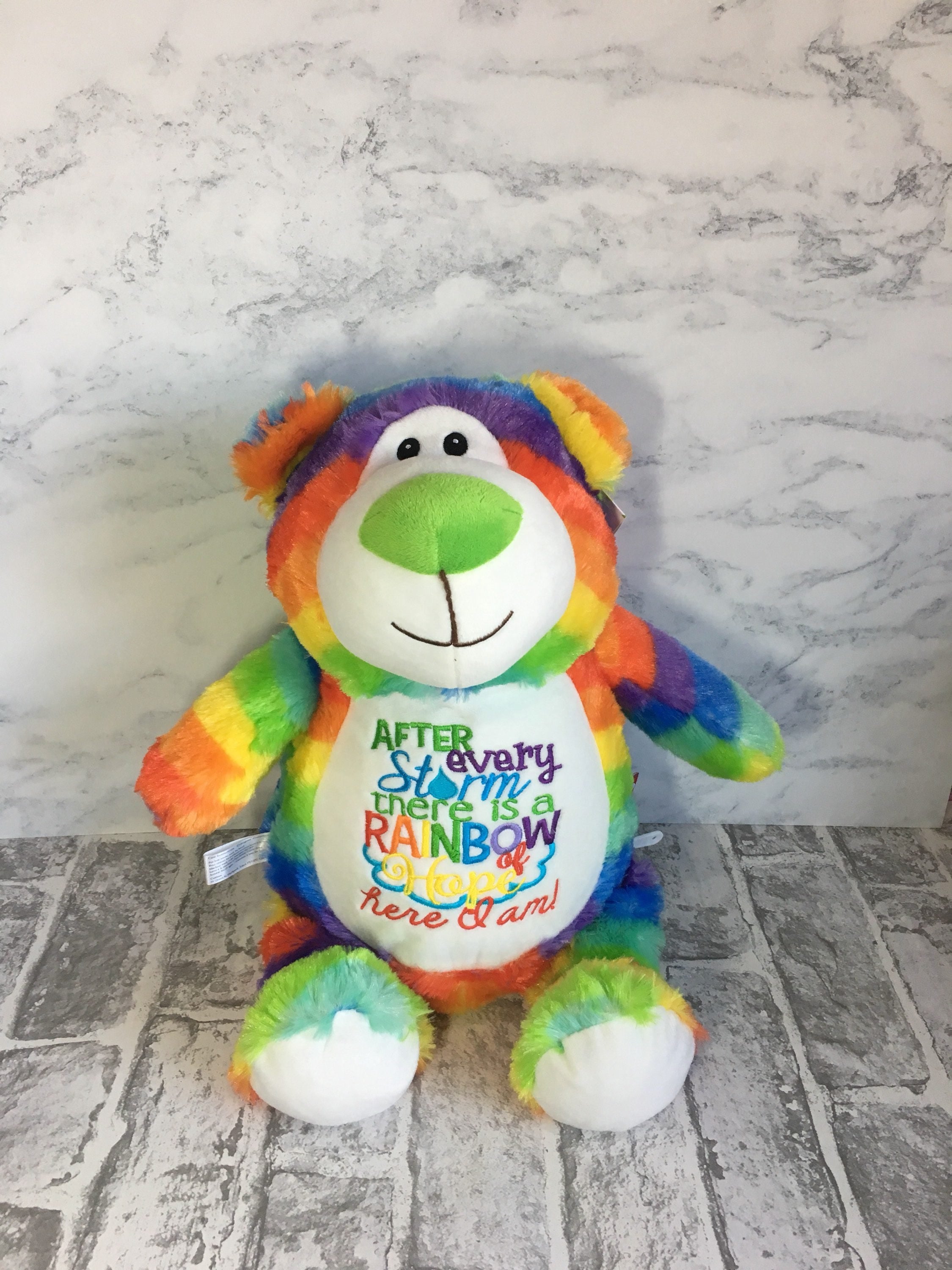 Rainbow bear personalised gift for rainbow baby