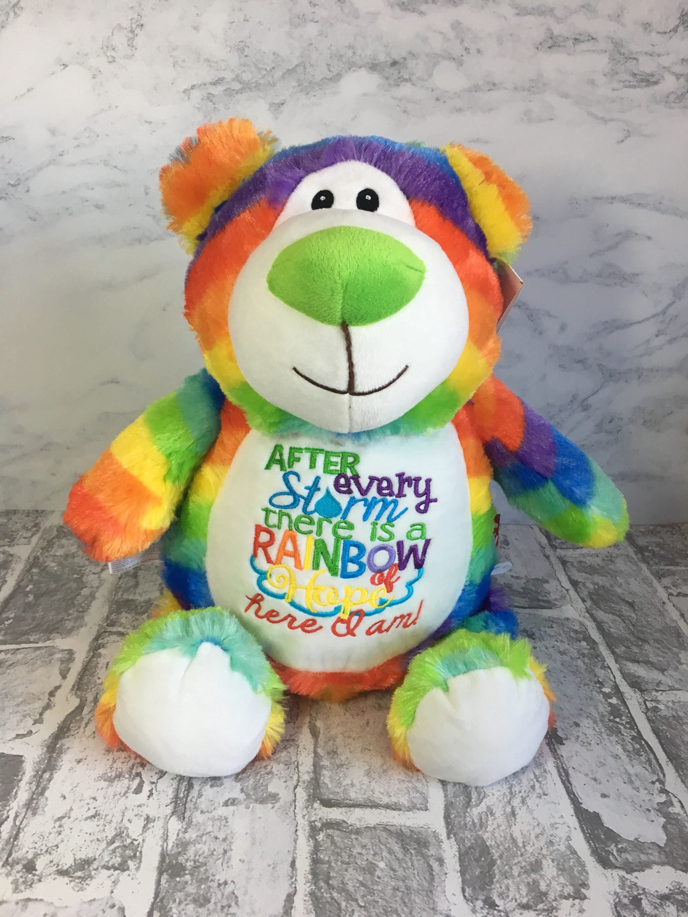 Rainbow bear personalised gift for rainbow baby