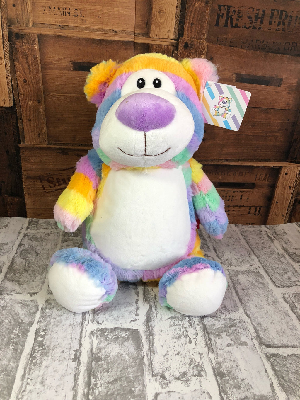 Rainbow bear personalised gift for rainbow baby