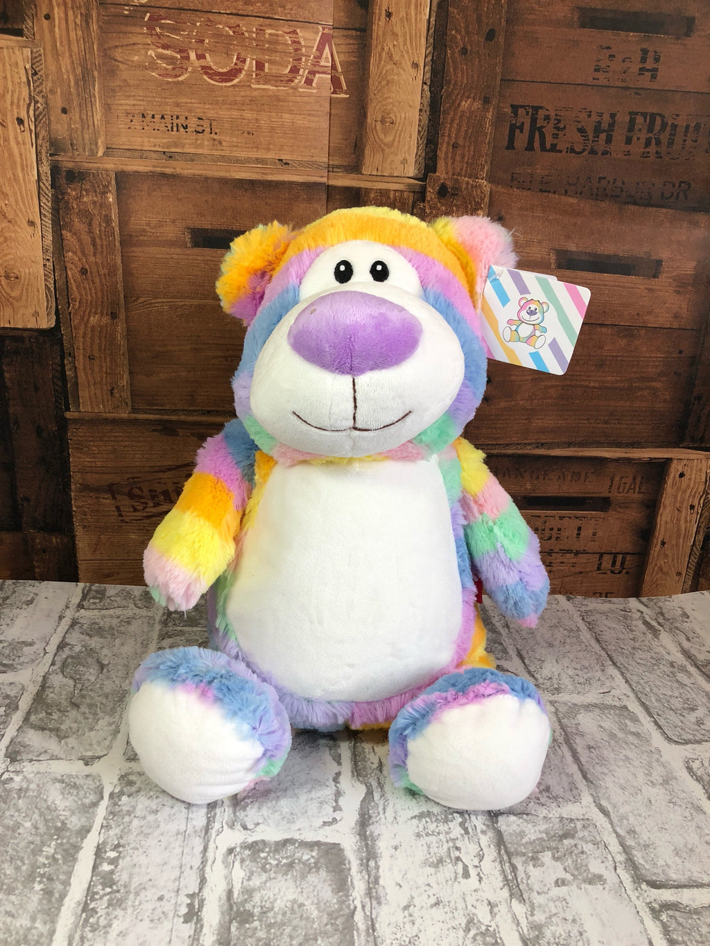 Rainbow bear personalised gift for rainbow baby