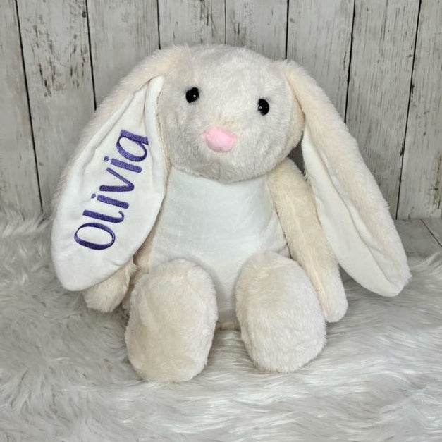 Plush bunny personalised with name Easter gift