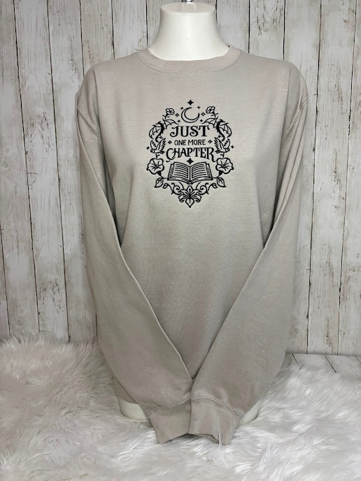 Just One More Chapter Embroidered Sweatshirt | Book Lover Gift