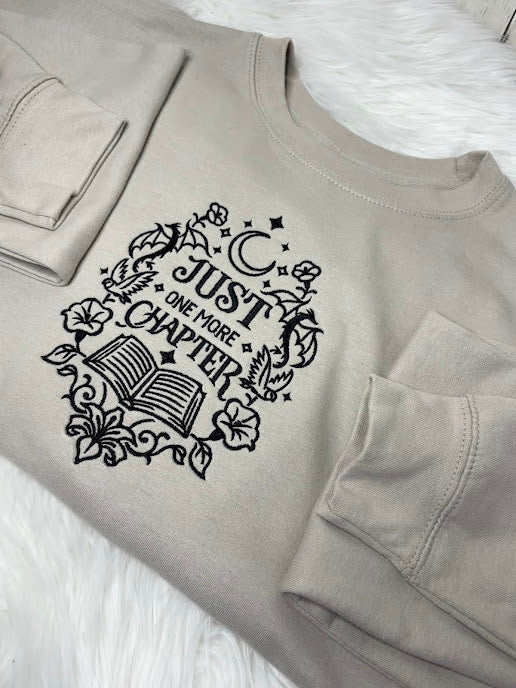 Just One More Chapter Embroidered Sweatshirt | Book Lover Gift
