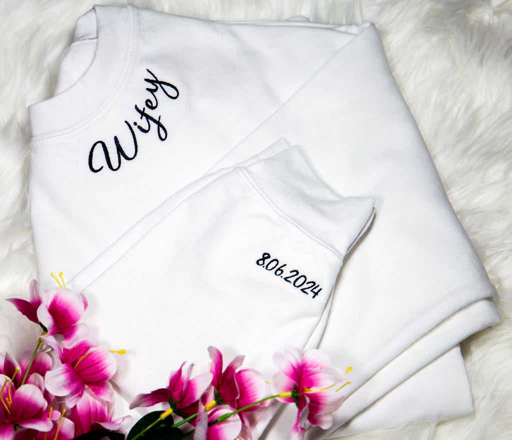 Wifey sweatshirt personalised with your wedding date