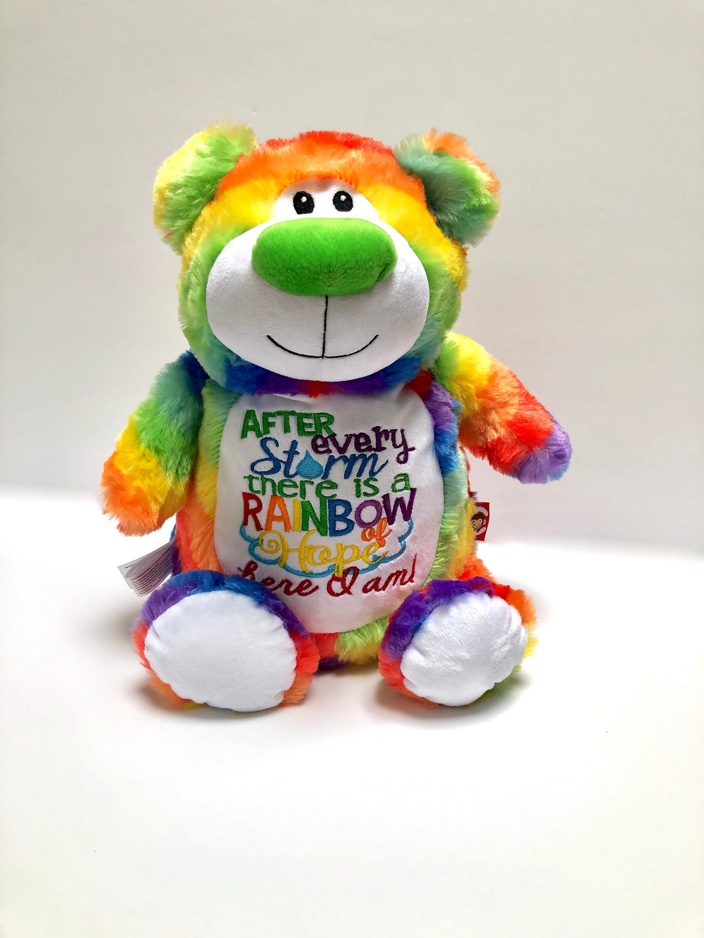 Rainbow bear personalised gift for rainbow baby