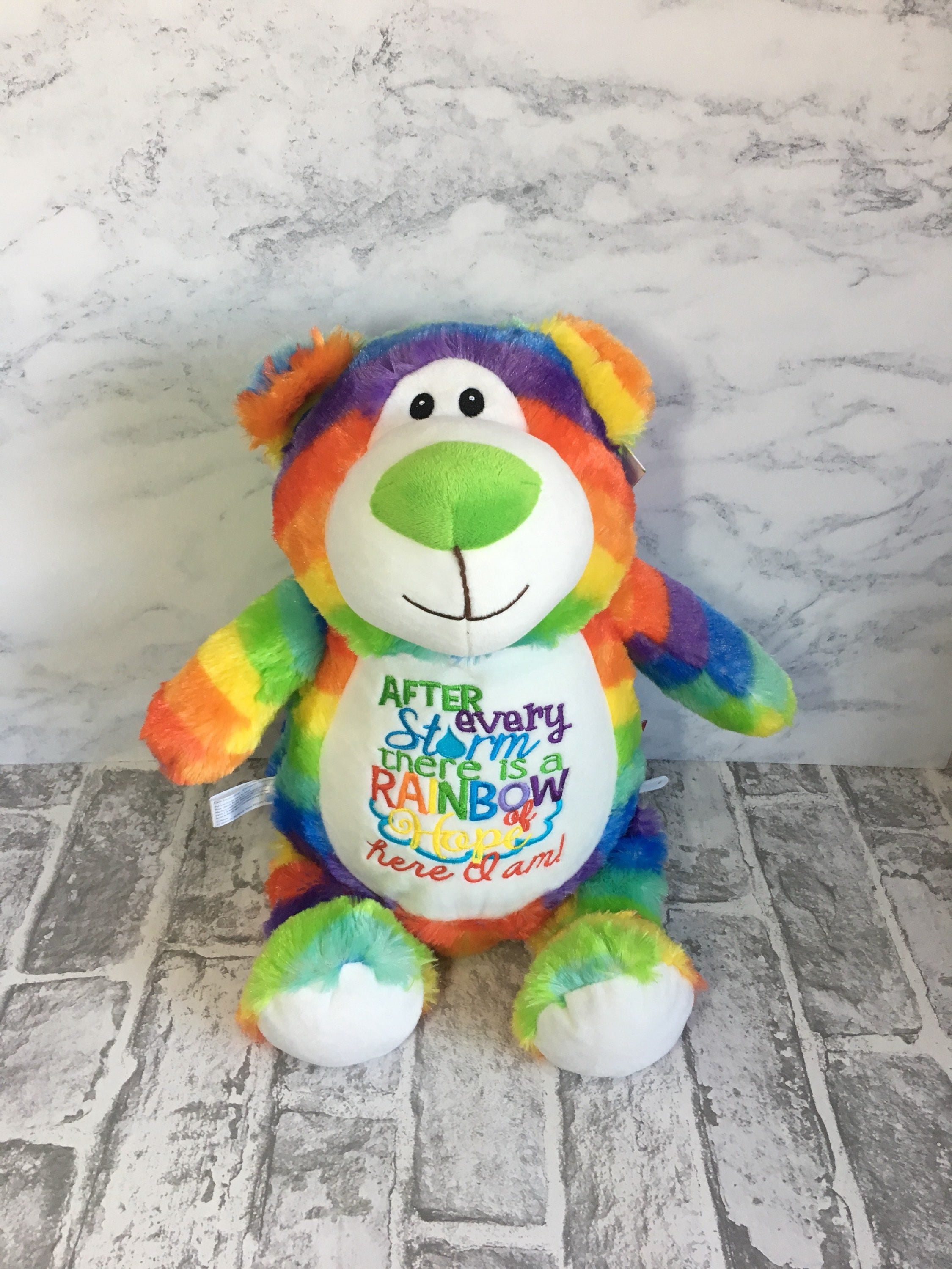Rainbow bear personalised gift for rainbow baby