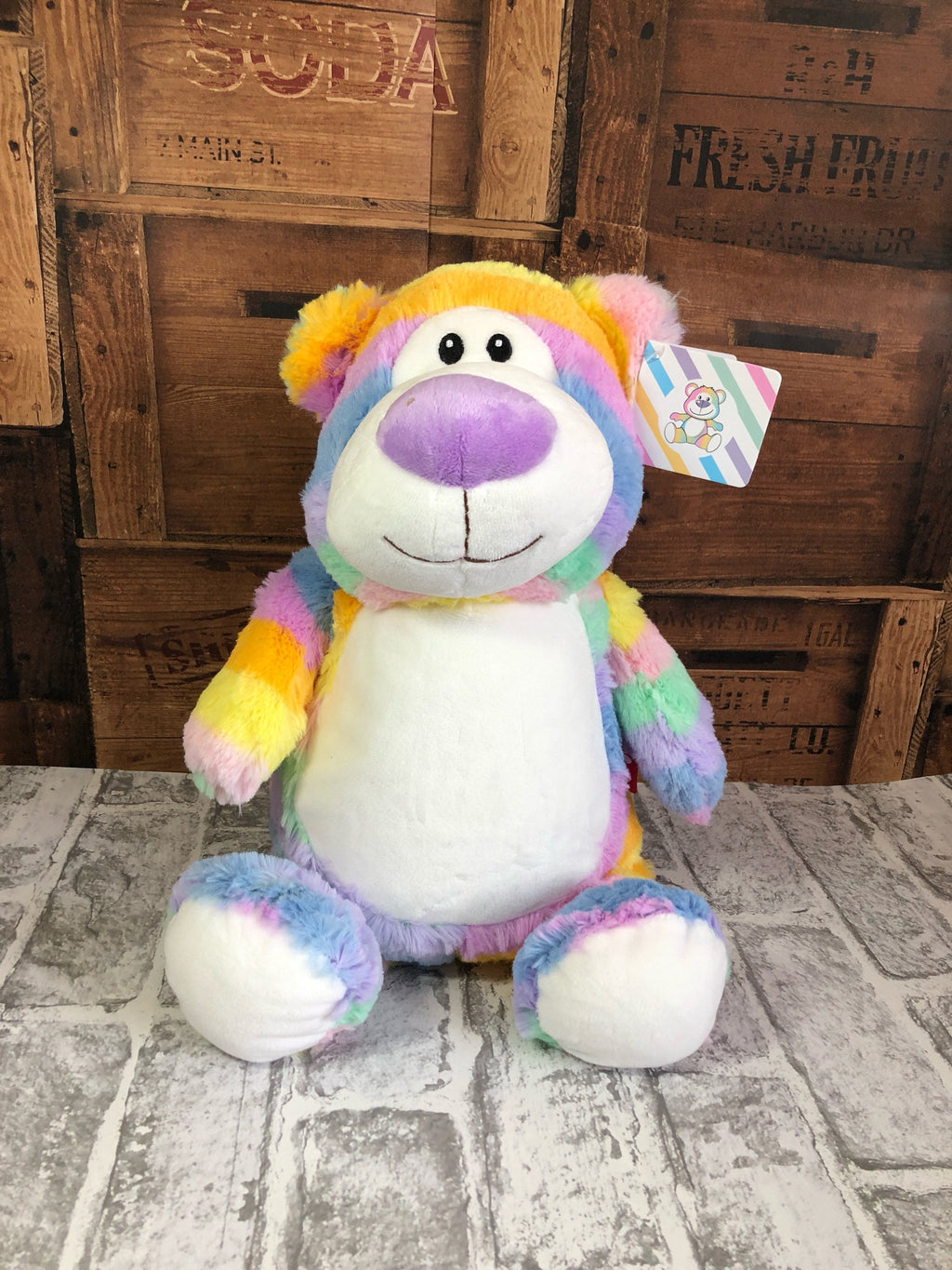Rainbow bear personalised gift for rainbow baby