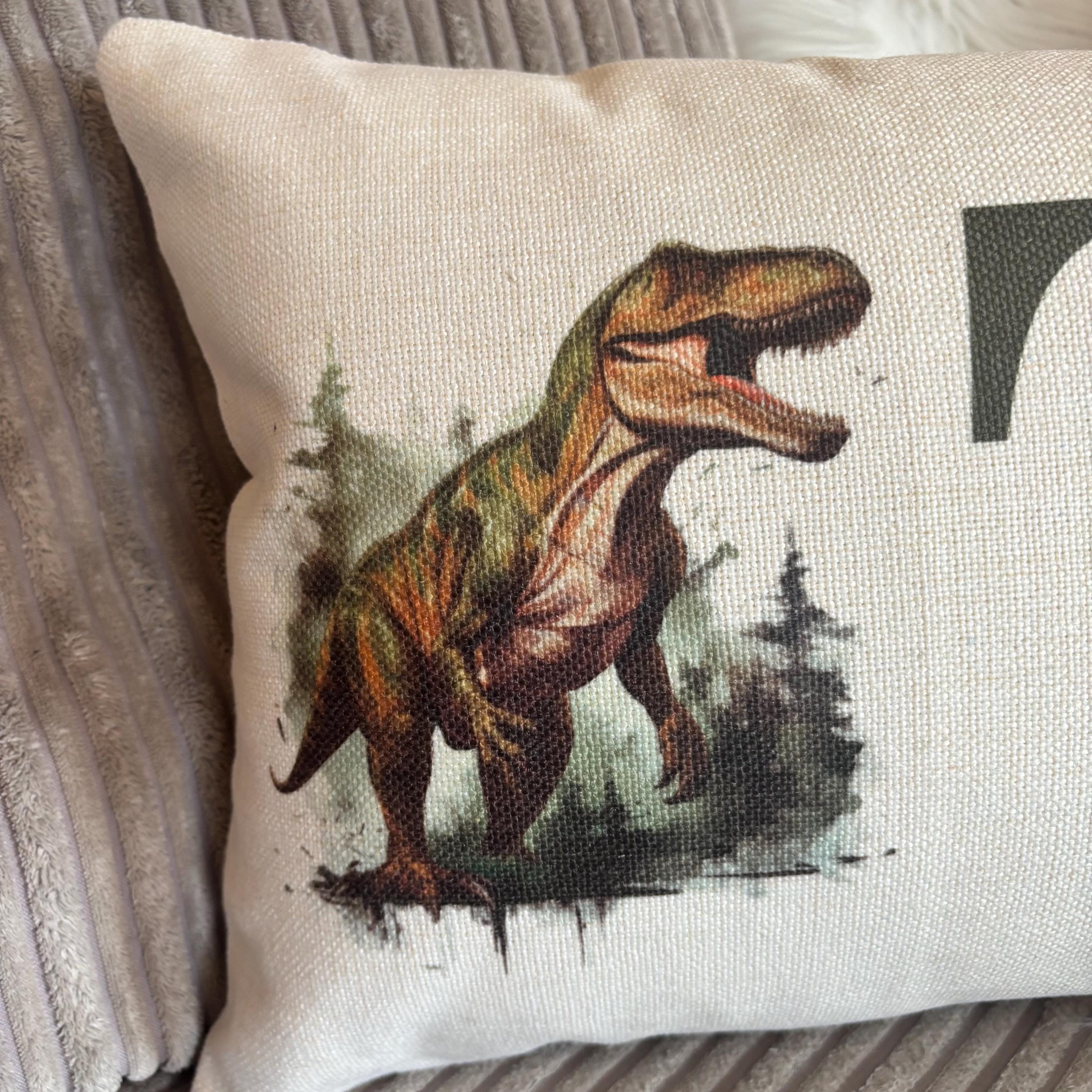 Dinosaur personalised name cushion birthday gift for kids
