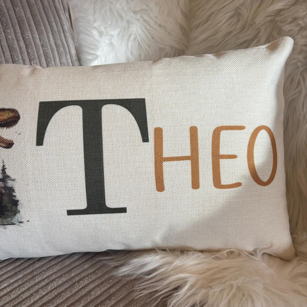Dinosaur personalised name cushion birthday gift for kids