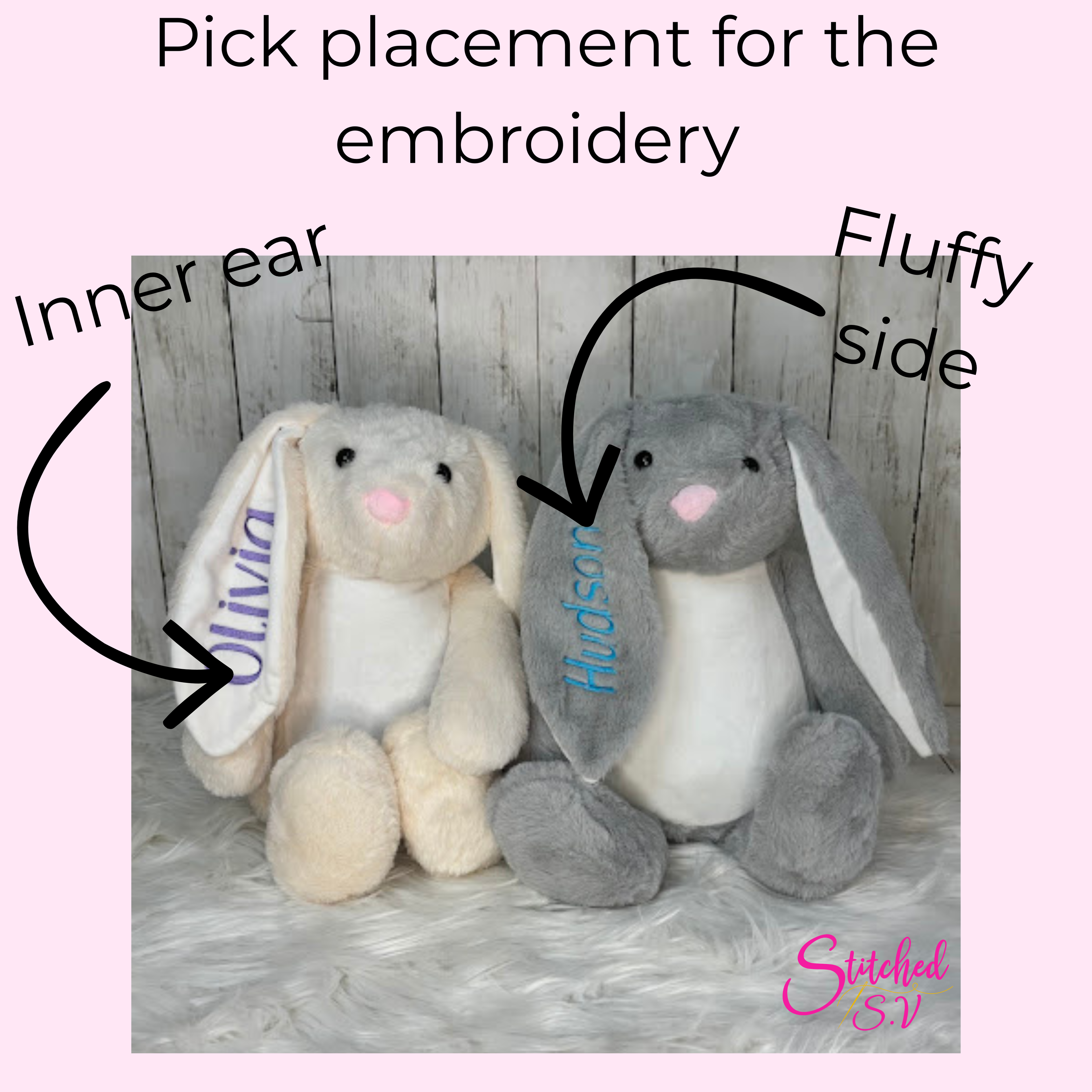 Personalised Easter Bunny Plush Grey