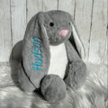 Personalised embroidered pink bunny with baby name